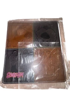 Cubierta/cartera de cuero para chequera Scooby-Doo vintage plegable marrón AA87 - Imagen 1 de 2