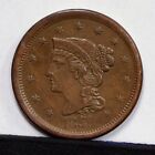 1856 Large Cent - Unc Details, Cleaned W/ Damaged Reverse (#51197-L)