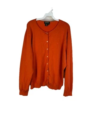 Cárdigan Suéter Vintage Años 90 Lauren Ralph Lauren Mujer 3XL Tejido Seda Monograma Foto 1 de 4