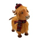 Dancing Highland Cow Decor Ornament Soft Stuffed Toy Holiday Christmas Gift Idea