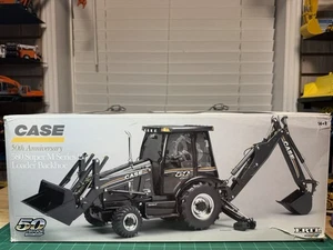 ERTL Case 580 Super M Series 2 Loader Backhoe 50th Anniversary Black 1/16 - Picture 1 of 24