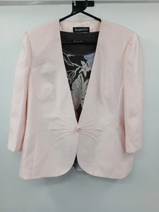 Jacques Vert Pink Blazer Jacket Floral Top Suit Set UK 18 - Picture 1 of 7