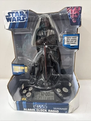 Star Wars 12" Darth Vader Alarm Clock Radio Factory Sealed Light Up Lightsaber - Image 1 of 4
