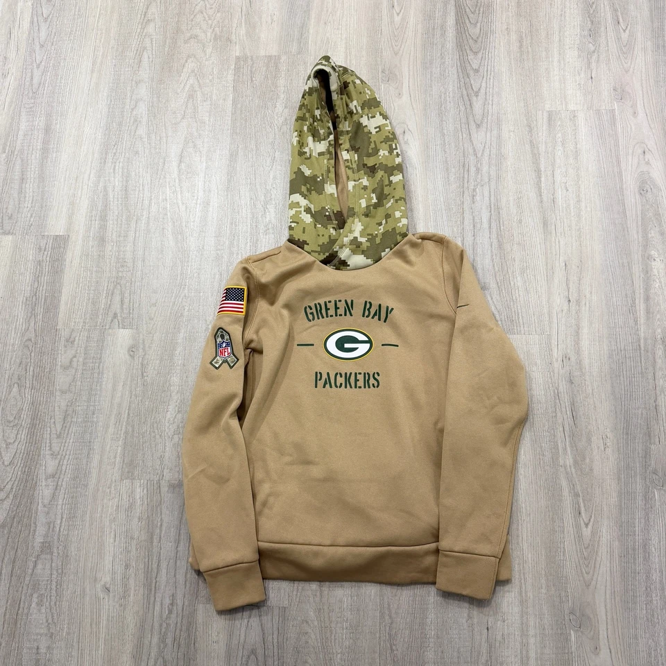 Sudadera con capucha para mujer Nike Green Bay Packers Salute to Service grande marrón camuflada NFL  Foto 1 de 4