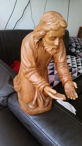 Große Holz Heiligen Figur geschnitzt Christophorus Jesus 30cm hoch - Bild 1 von 4