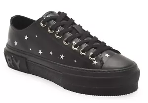 Burberry Women's Jack Star Leather Low Top Sneaker Shoes Black Size 42 / US 12 - Picture 1 of 6