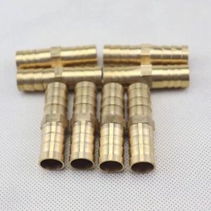 8Pcs NEW Brass Hose Barb Mender Union Brass Fitting Gas Fuel Water Air 1/2" 12mm - Picture 1 of 5