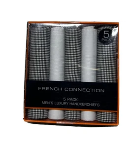 French Connection Men's 5 Pack Luxury Handkerchiefs - Picture 1 of 2