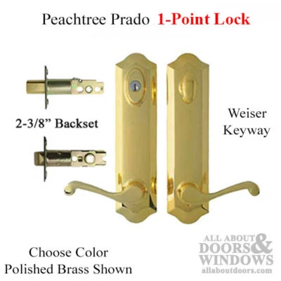 Peachtree Prado Hinged Handle Set Patio Door Hardware Weiser Key Door Handle - Image 1 of 4