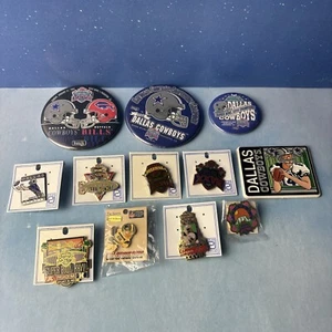 VINTAGE! 1993 Super Bowl XXVII Pasadena Cowboys/Bills Pin LOT ~ 11 Pins, 1 Magnet! - Bild 1 von 8
