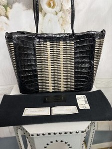 Nancy Gonzalez Rare Crocodile Wicker Tote Bag Authentic Mint Condition $1250