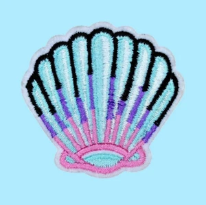 MERMAID CLAM SHELL OCEAN MARINE SEA LIFE REEF ADVENTURE IRON ON PATCH - Picture 1 of 2