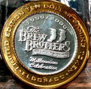 EL DORADO HOTEL CASINO $10 GAMING TOKEN LIMITED .6 OUNCE .999 SILVER CENTER DMPL - Bild 1 von 4