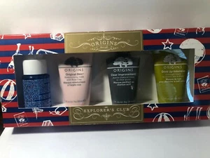 Origins Prep & Mask 4 Pc Travel Set Primer Rose Clay Charcoal Overnight Mask - Picture 1 of 1