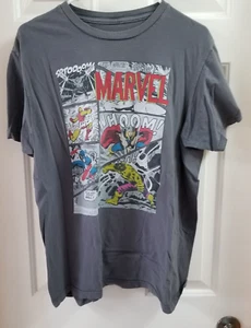 Marvel Comics Character panels T Shirt size L Iron Man Thor Cap America Hulk - Imagen 1 de 6
