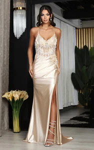 Womens Dresses For Formal Evening Gala Long V-Neck Sleeveless Mermaid Plus Size - Picture 1 of 8