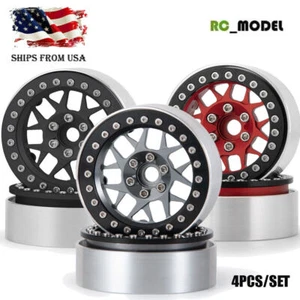4Pcs 2.2" Metal Beadlock Wheel Rims for 1:10 RC Axial SCX10 Wraith TRX4 D90 ETC - Picture 1 of 37