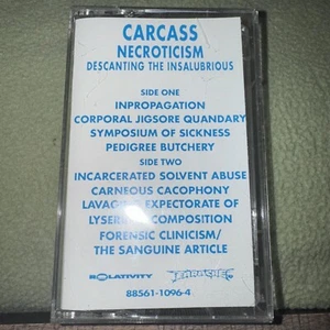 Carcass-Necroticism: Descanting The Insalubrious (Rare 1991 Promo Cassette) OOP! - Picture 1 of 6