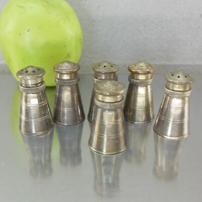 De colección. Juego de 3 saleros/pimenteros de plata Aksel Holmsen Noruega 830 faro Foto 1 de 4