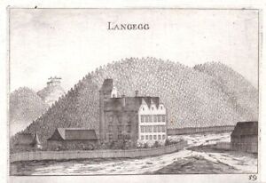 1672 Marie Langegg Bergern Dunkelsteinerwald Gravure sur Cuivre Ancien Imprimé V
