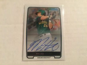2012 Bowman Chrom Prospect Autograph Miles Head Oakland Athletics