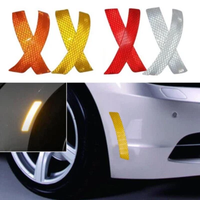 2x Car Bumper Reflective Warning Strip Decal Stickers Auto Exterior Accessories - Image 1 of 4