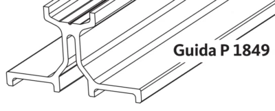 GU-ITALIA Binario HS 934 937 di scorrimento guida superiore col. ARGENTO - Immagine 1 di 3