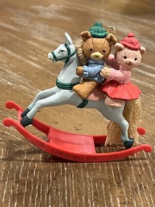 Vintage 1992 Lustre Fame Our First Christmas Together Rocking Horse Ornament - Picture 1 of 8