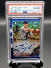 2019 BOWMAN CHROME BLUE WAVE REFRACTOR 1ST AUTO JOSH SMITH #/150 PSA 10! Rangers
