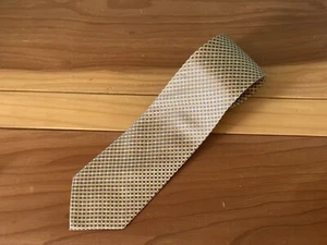 Burma Bibas 100% Silk Neck Tie Gold/Grey 58” - Picture 1 of 4