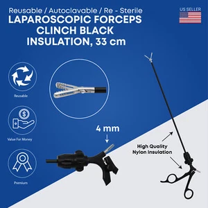Laparoscopic Endo Clinch Fenestrated Grasper 33cm Fenestration Surgical Forceps - Picture 1 of 2