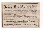 1916 Ad Ovide Musin's Virtuoso School of Violin 51 W 76th St NYC, magazine Etude