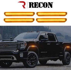 2020-2024 GMC Sierra 2500 3500 HD 4pc Fender Lights Smoked Lens w/ Amber LEDs - Picture 1 of 8