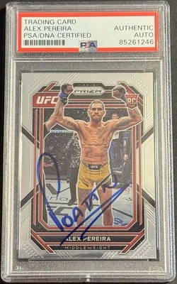 Alex Pereira Signed Autographed 2023 Prizm UFC Rookie Card PSA/DNA Slabbed  - Image 1 of 2