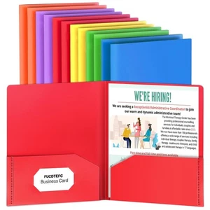 Plastic Folders with Pockets, 2 Pocket Folders Fit Letter Size Paper, Heavy D... - Picture 1 of 7