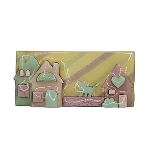 Lucinda Haus Anstecknadel Brosche Katze Kätzchen Kätzchen Herz pastell gelb grün rosa lila - Bild 1 von 2