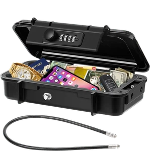 Portable Lock Box 4-Digit Combination Lock Box for Travel Anti-Theft Safe Box - Picture 1 of 16