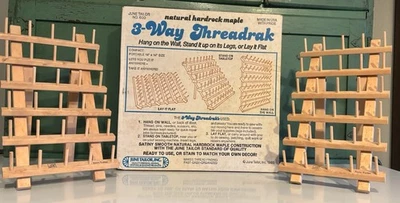 Soporte de carrete de hilo de coser June Tailor estantes de madera patas plegables 114 carretes nuevo Foto 1 de 4