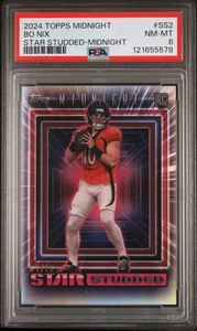 PSA 8 2024 Topps Midnight Star tachonado #SS2 Bo Nix Denver Broncos #/12 - Imagen 1 de 2