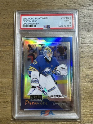 2023 OPC PLATINUM OPC PREMIER RC DEVON LEVI OPC#21 PSA MINT 9 - Image 1 of 2