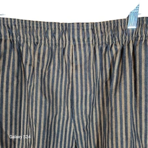 Uncommon Threads Striped Workwear Pants Mens Medium Elastic Waist Drawstring - Picture 1 of 5