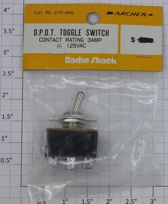 Interruptor de palanca Radio Shack 275-666 DPDT Foto 1 de 3
