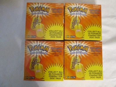 Juego de 4 etiquetas de perro coleccionables Pokémon edición limitada Sears Toy Site 1999 Nintendo Foto 1 de 4