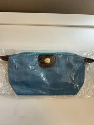 Longchamp Le Pliage Nylon Mini Zippered Bag Coin Change Purse Baby Blue NEW - Image 1 of 4