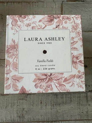 Laura Ashley Vanilla Fields Scented Candle 8 Oz - Gift Box - Soy Blend - NEW - Image 1 of 4