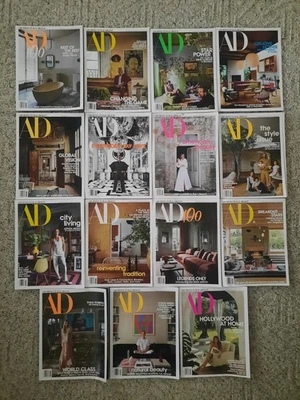 Lot Of 15 ARCHITECTURAL DIGEST Magazine 2023-2024 Full Year 2023 Except December - Image 1 of 4