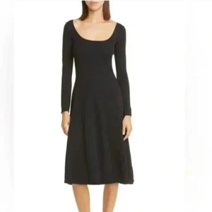 Vince Long Sleeve Black Modal Midi Dress Size XS New - Picture 1 of 7