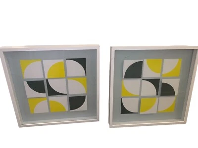 Juego De Colección 2 Lola Frazer Ikea Olunda Moderno Pop Op Art Caja de Sombras Enmarcada 1999 Foto 1 de 4