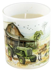 Country Life Scented Candle in Glass Old Green Tractor 300g 45hr - Picture 1 of 2