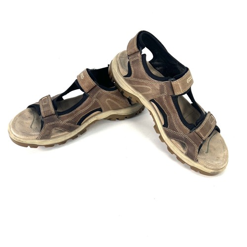 Sandali da uomo Ecco Yucatan taglia 47 13 13 5 in pelle marrone con cinturino escursionismo outdoor